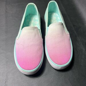 Girls Sperry Top siders 
Ombré pink green 
Girls size 1